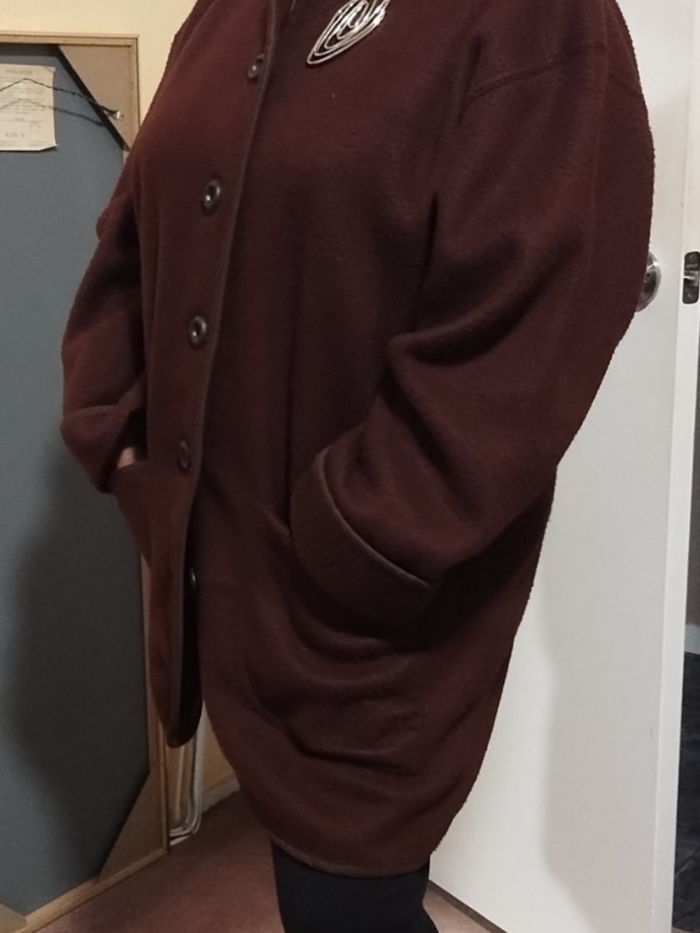 Diane Von Furstenberg Deep Brown Wool Pea Coat